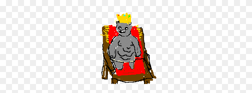 300x250 King Hippo On His Throne - King Throne PNG