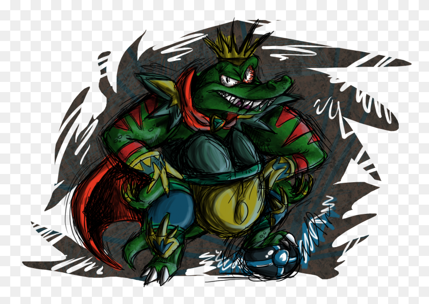 1610x1104 King K Rool Strikers Charged - King K Rool PNG