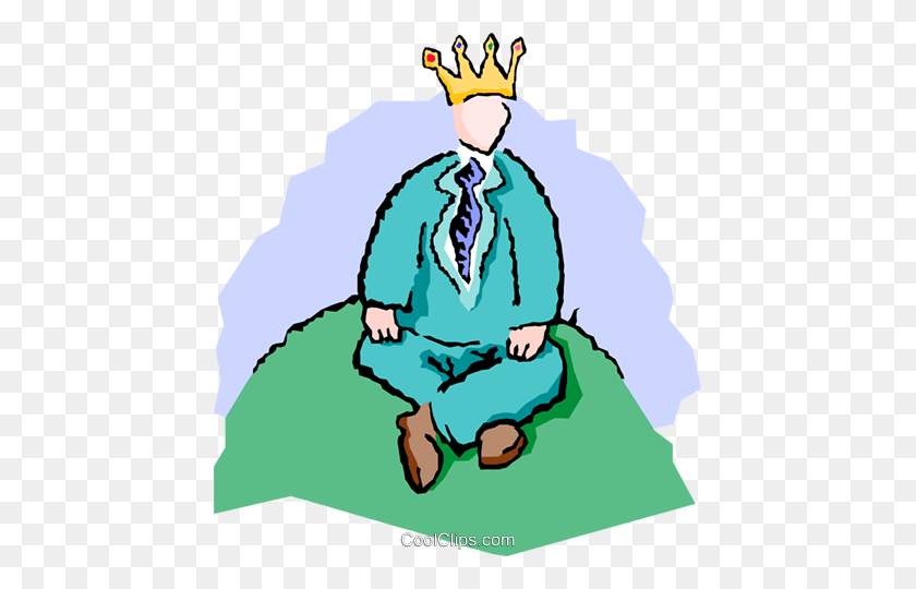 447x480 King Of The Hill Royalty Free Vector Clip Art Illustration - King Clipart