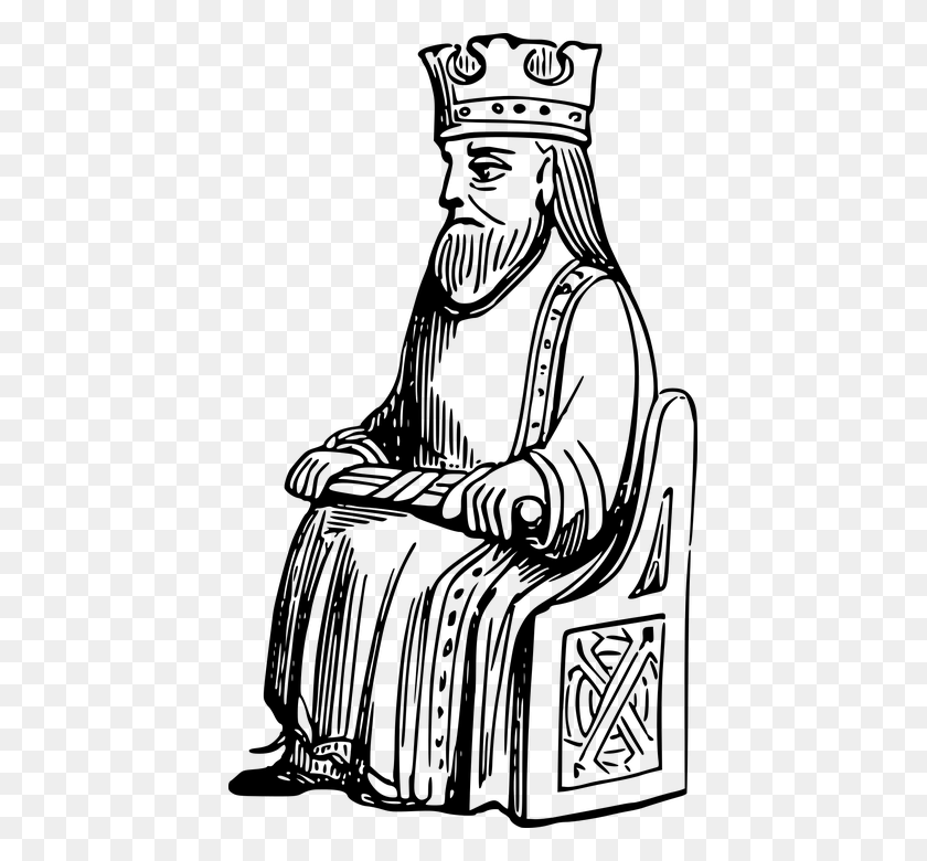 425x720 King On Throne Png Black And White Transparent King On Throne - Throne PNG