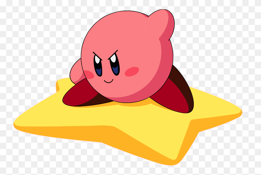 758x504 Kirby On A Star Png - Kirby Clipart