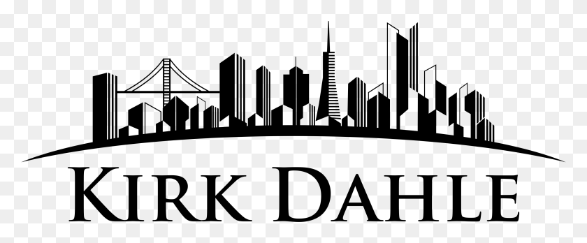 3545x1312 Kirk Dahle Logo Gray Lt - San Francisco Skyline Clipart