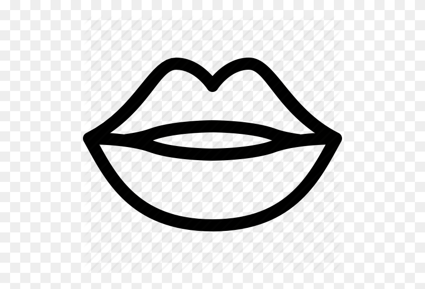 512x512 Kiss, Lips, Love, Mouth, Romance, Valentine, Yumminky Icon - Lips Black And White Clipart
