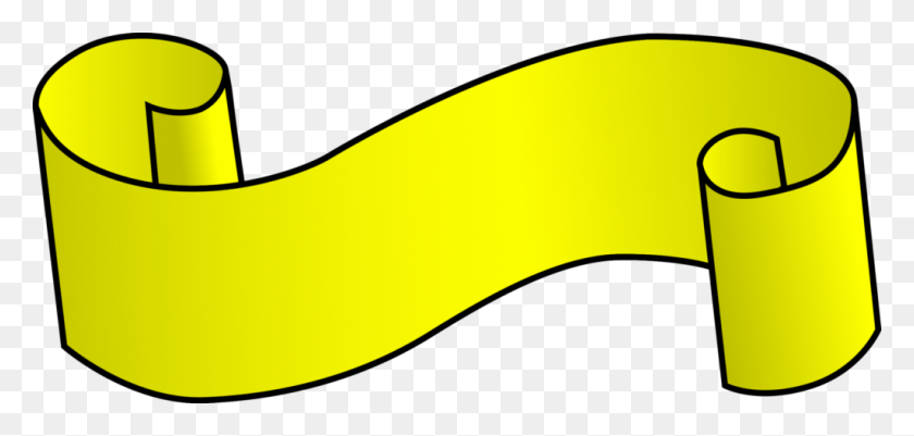 1024x448 Kisscc0 Awareness Ribbon Download Yellow Quality - Ribbon Cutting Clipart