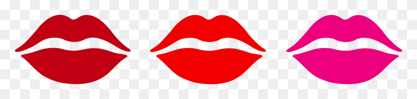 8778x1586 Kissing Clipart Vector - Red Lips Clip Art