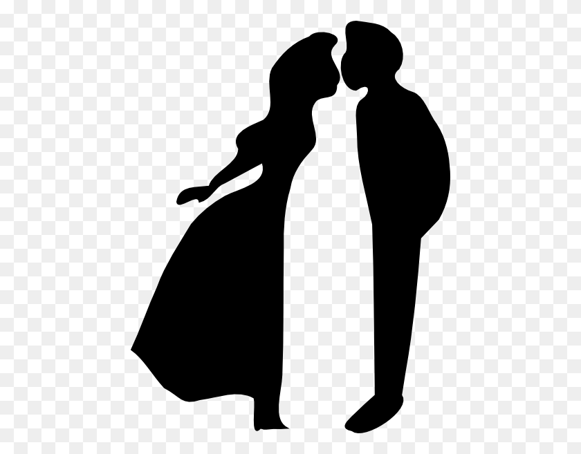 462x597 Kissing Silhouette Clip Art - Dating Clipart