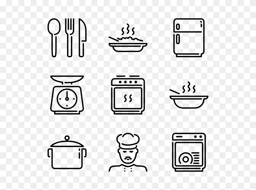 600x564 Наборы Иконок Для Кухни - Кухня Png