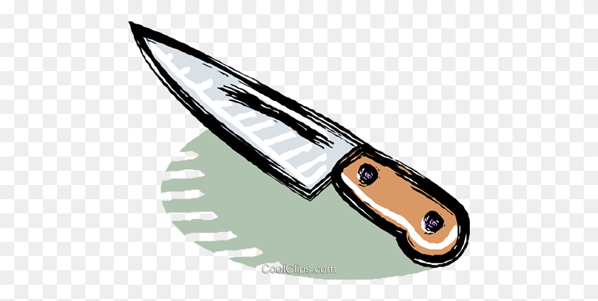 480x363 Kitchen Knife Royalty Free Vector Clip Art Illustration - Knife Clipart