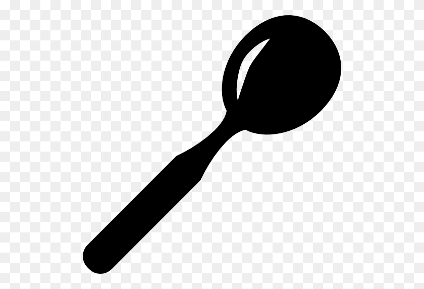 512x512 Kitchen Tool, Kitchen Accessory, Kitchen Equipment, Kitchen Unit - Wooden Spoon Clipart Black And White