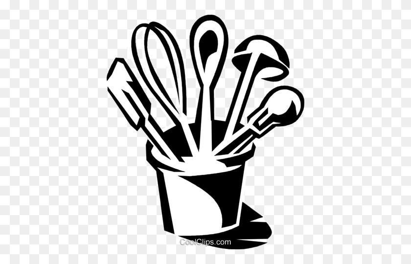 404x480 Kitchen Utensils Royalty Free Vector Clip Art Illustration - Cooking Clipart PNG