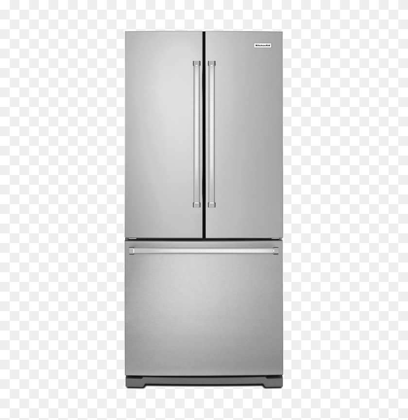 519x804 Kitchenaid Bottom Freezer And French Doors Refrigerator - Refrigerator PNG