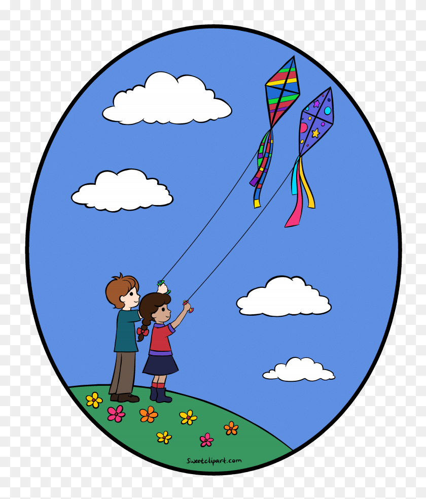 3510x4156 Kite Flying Cliparts - Kite Clipart Black And White