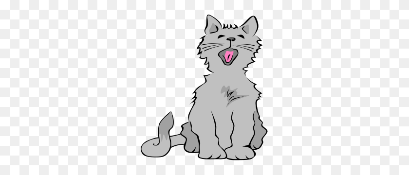 261x300 Kitten Clip Art Images - Yawn Clipart Black And White