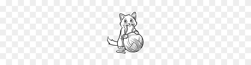 160x160 Gatito Jugando Con Hilo Clipart Clipart Images - Fluffy Cat Clipart