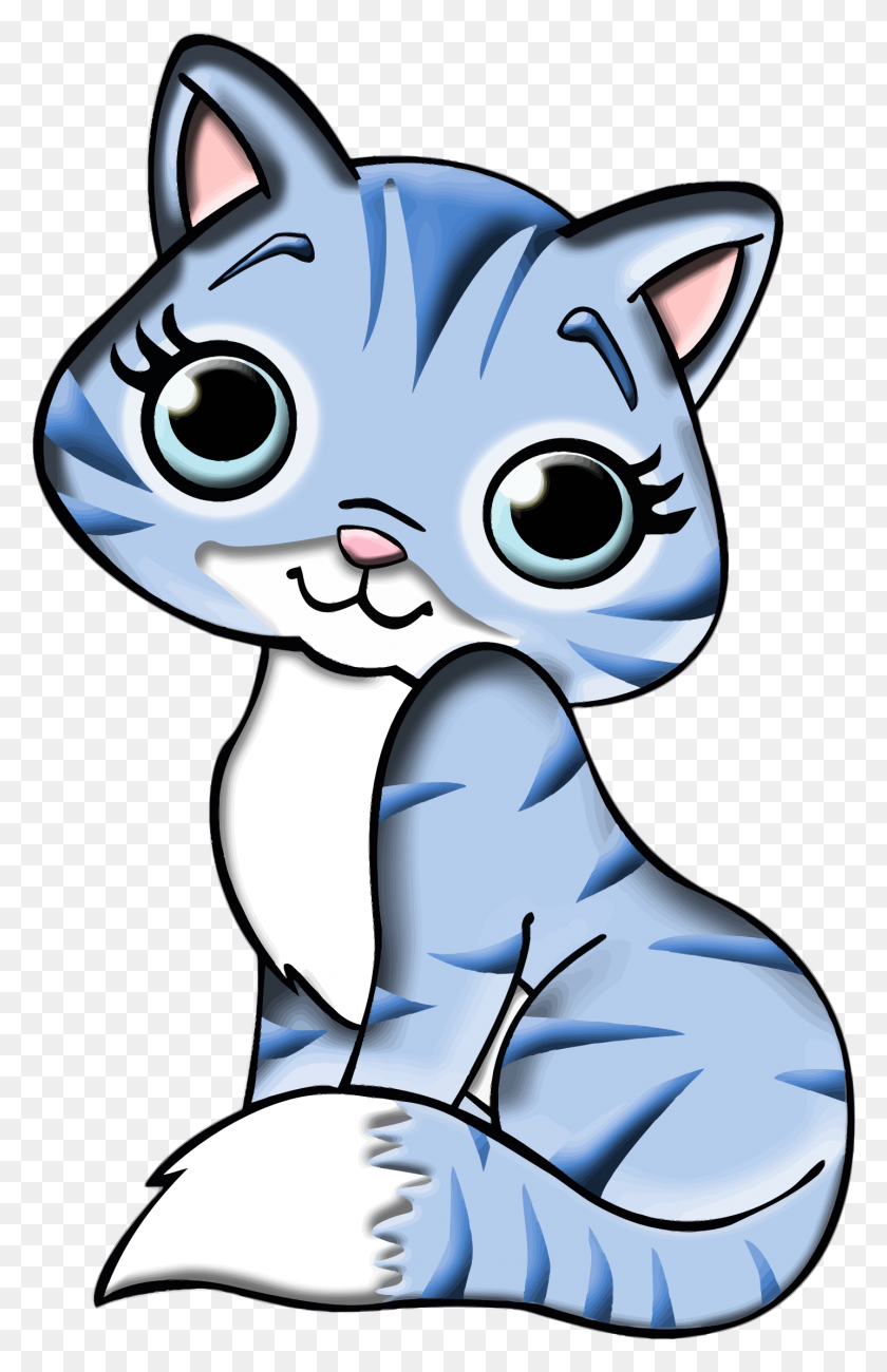 1435x2282 Kittens Clipart Blue Cat - Cat Head Clipart