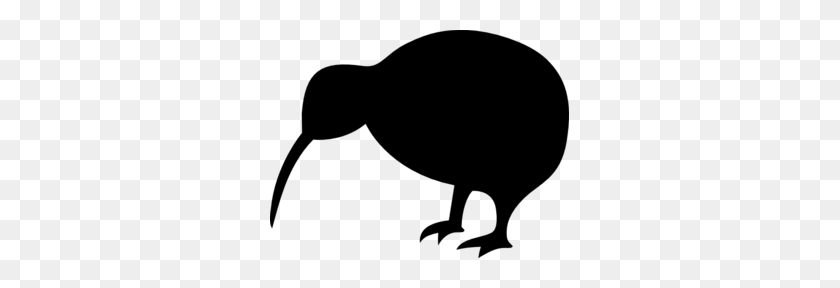 299x228 Kiwi Bird Silhouette Png, Clip Art For Web - Ostrich Clipart Black And White