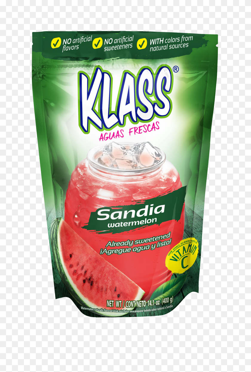 Klass Watermelon Naturally Flavored Drink Mix - Aguas Frescas PNG