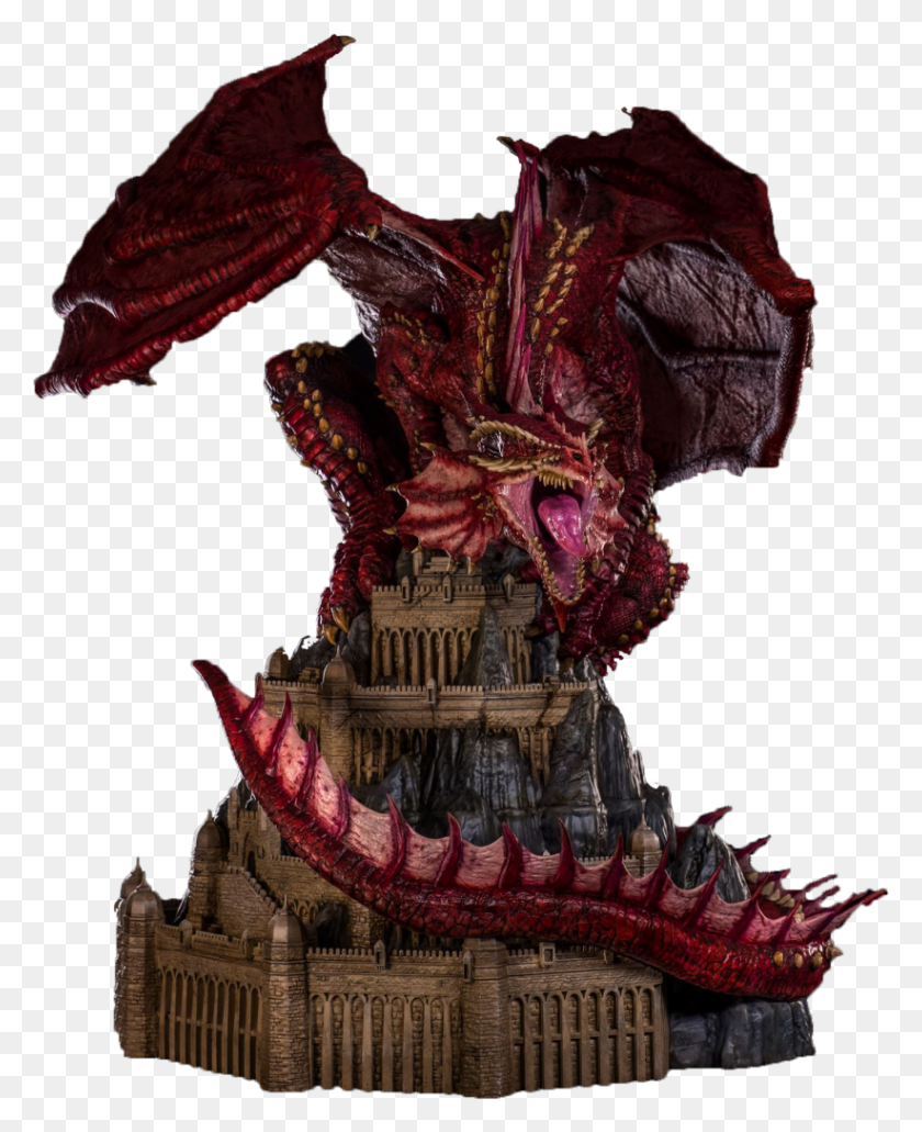 822x1024 Klauth Red Dragon Statue - Red Dragon PNG
