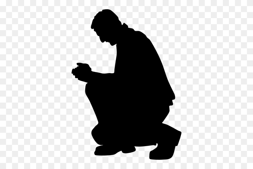 366x500 Kneeling Praying Man - People Praying Clipart