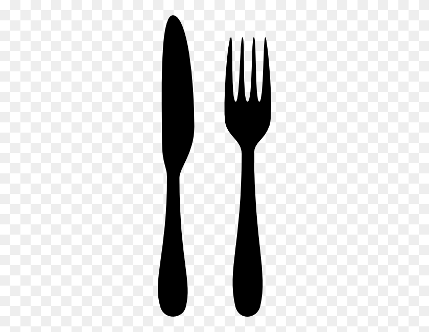 222x591 Knife Clipart Folk - Fork And Knife Clipart Black And White
