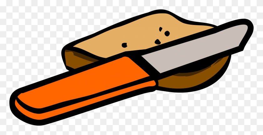 2400x1147 Knife Clipart Orange - Lunch Bag Clipart