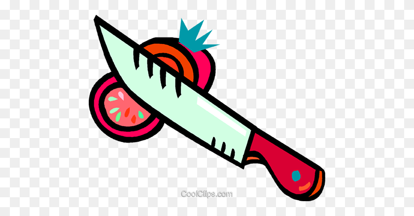 480x378 Knife Cutting A Vegetable Royalty Free Vector Clip Art - States Of Matter Clipart