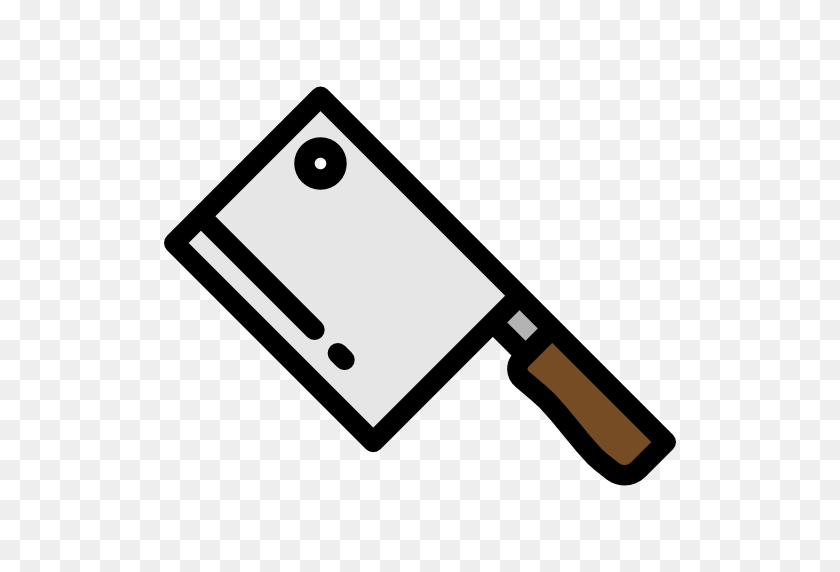 512x512 Нож, Кухонный Пакет, Инструменты И Посуда, Мясник, Кухонные Принадлежности - Нож Для Мясника Клипарт