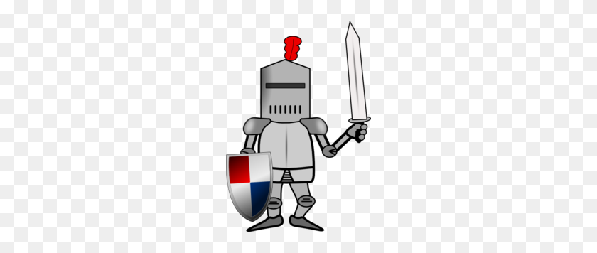 204x296 Knight In Armor With Shield And Sword Clip Art - Sword Clipart PNG