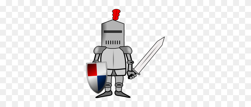 263x300 Knight In Shining Armor Clipart Free - Medieval Clipart