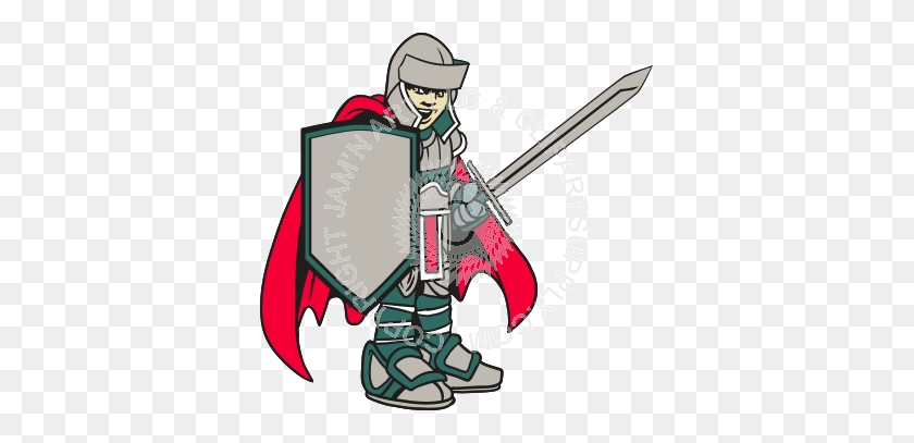 361x347 Knight With Shield In Color - Knight Shield Clipart