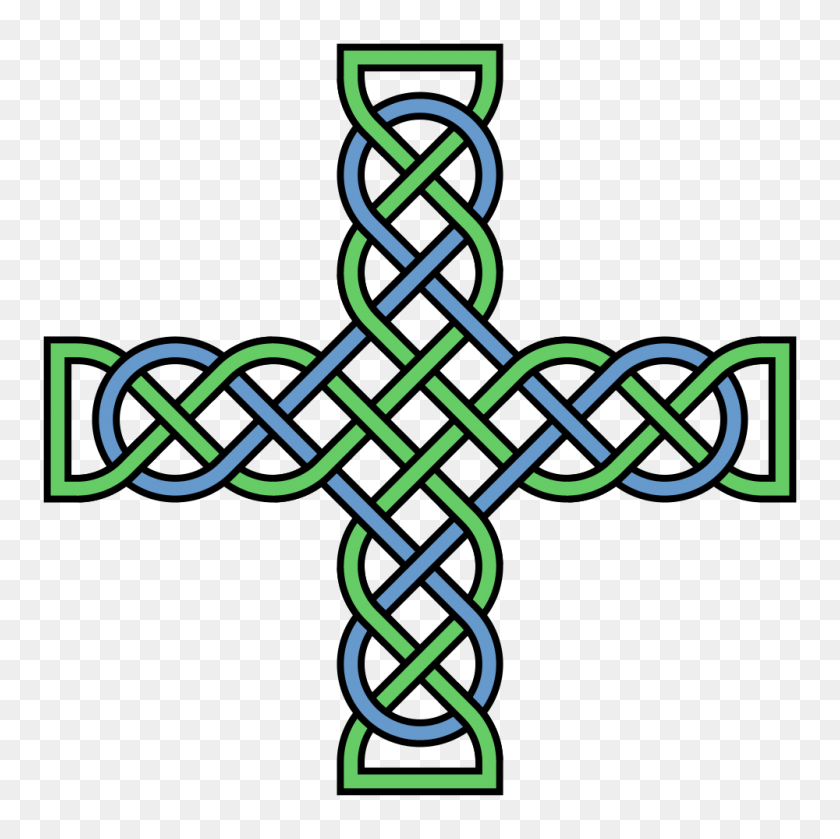 1000x1000 Knotwork Cross Multicolored - Celtic Cross PNG