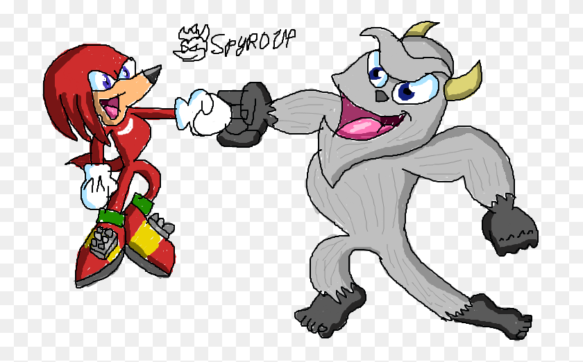 747x462 Knuckles The Echidna And Bentley The Yeti - Bentley PNG