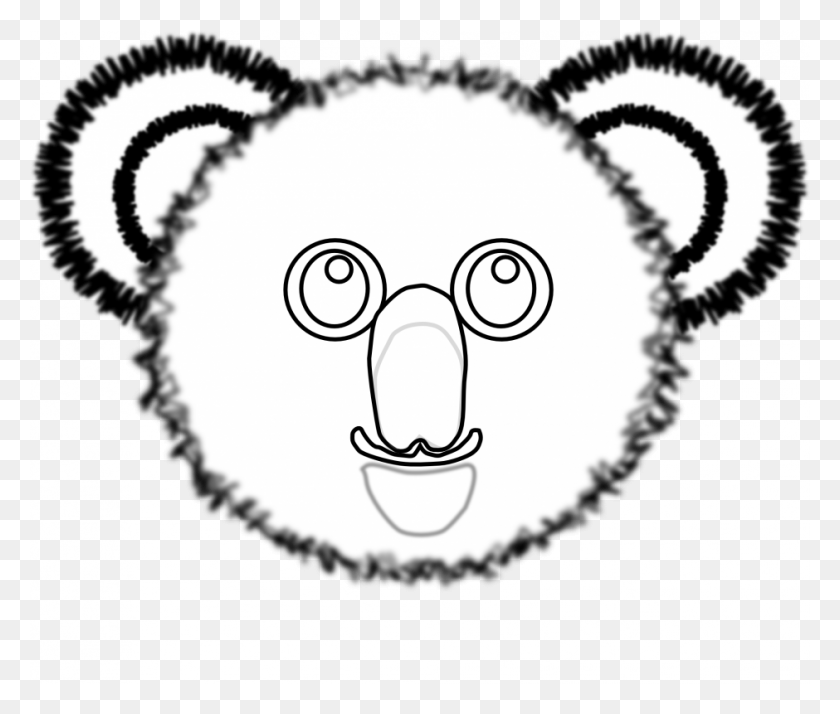 940x789 Рисунок Медведя Коала - Лицо Медведя Клипарт