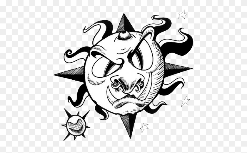 500x462 Татуировка С Буквой M В Блоге Kol Kol Kol - Луна И Звезды Клипарт