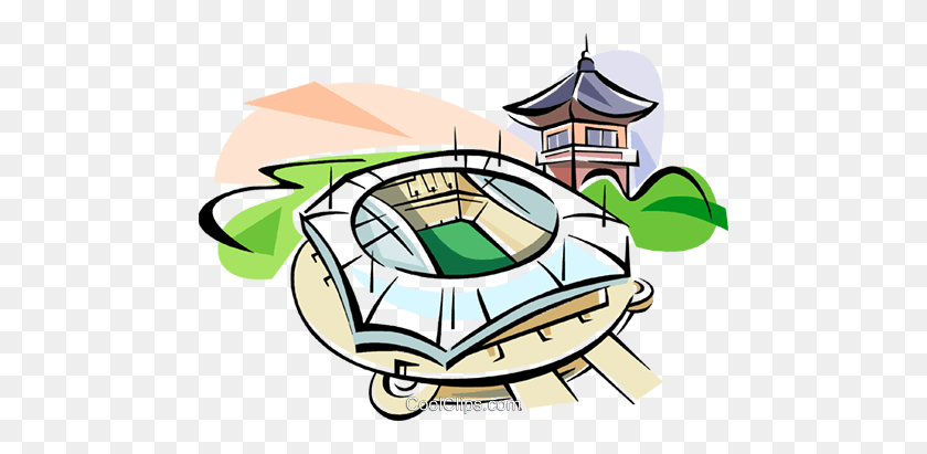 480x351 Korea Olympic Stadium, World Cup Stadium Royalty Free Vector Clip - World Cup Clipart