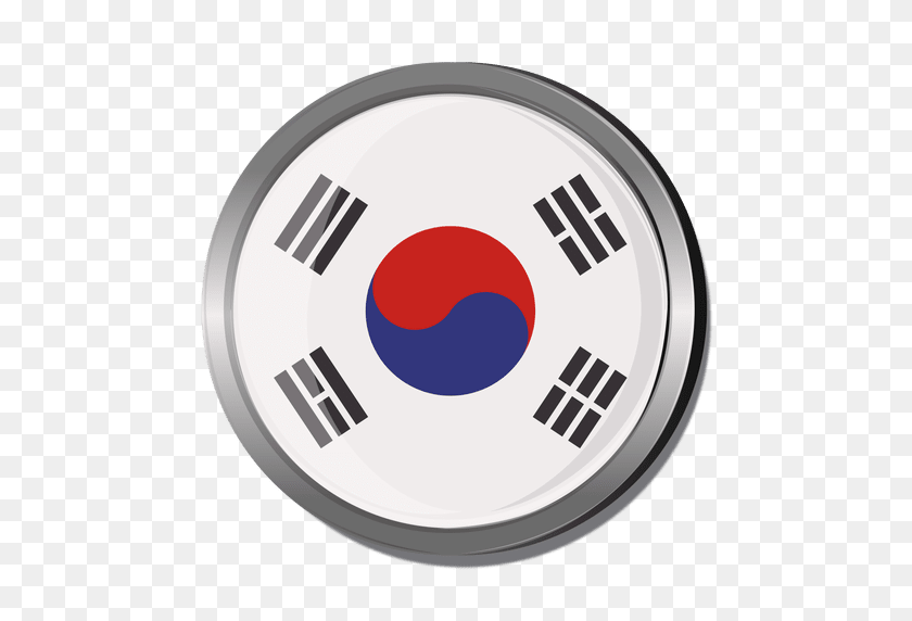 512x512 Bandera De Corea Redonda - Bandera De Corea Del Sur Png