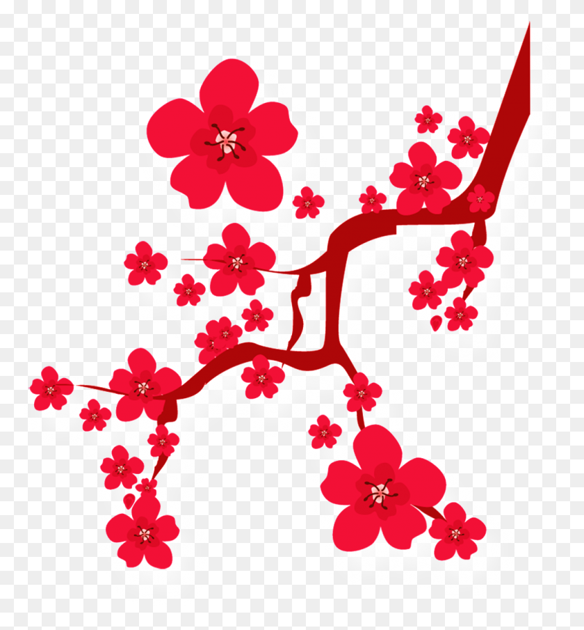 1024x1110 Korean Cherry Blossom Transparent Free Png Download Png Vector - Sakura Petals PNG
