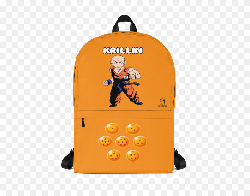600x600 Krillin With Dragon Balls Backpack Solid Orange - Dragon Balls PNG