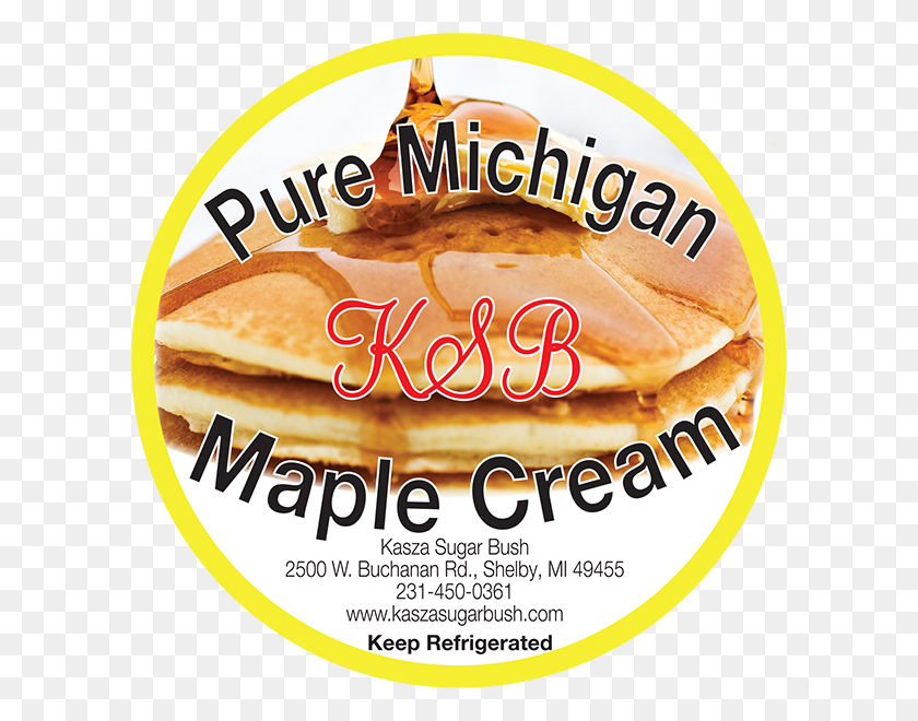 600x600 Ksb Pure Michigan Maple Cream Label Maple Syrup Labels - Quesadilla PNG