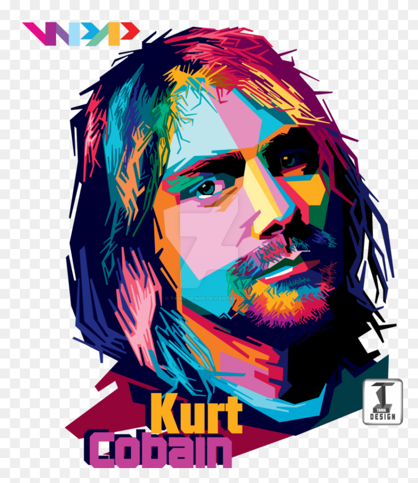827x965 Kurt Cobain In Wpap Design For T Shirt - Kurt Cobain PNG