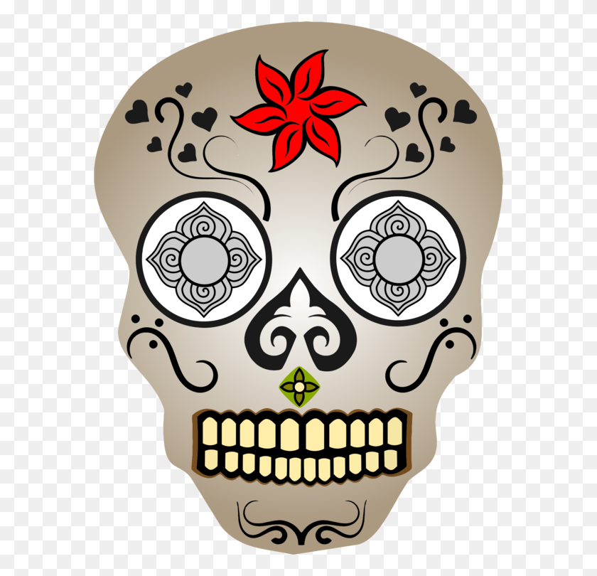 576x750 La Calavera Catrina Human Skull Symbolism Day Of The Dead Free - T Bone Clipart