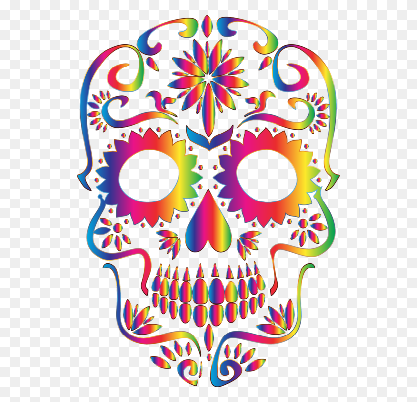 529x750 La Calavera Catrina Mexican Cuisine Day Of The Dead Skull Free - Sugar Skull Clipart