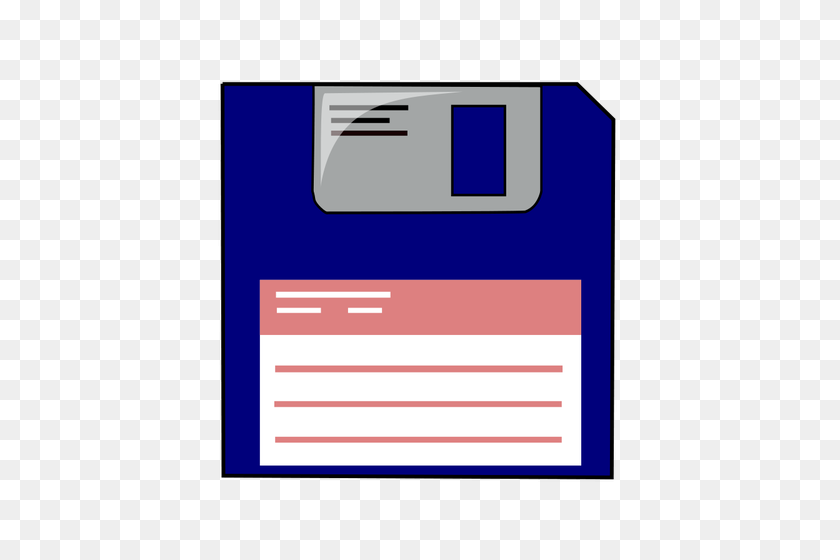 500x500 Labelled Blue Floppy Disk Vector Clip Art - Disk Clipart