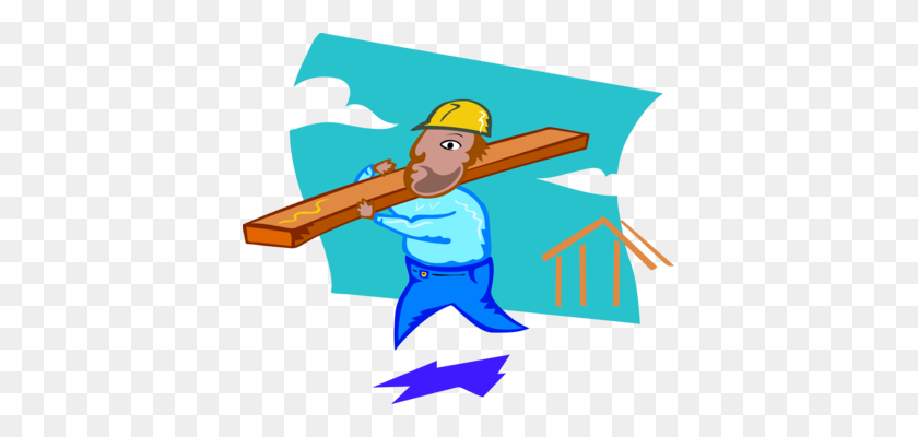 395x340 Laborer Employee Drawing Construction Worker - Construction Man Clipart