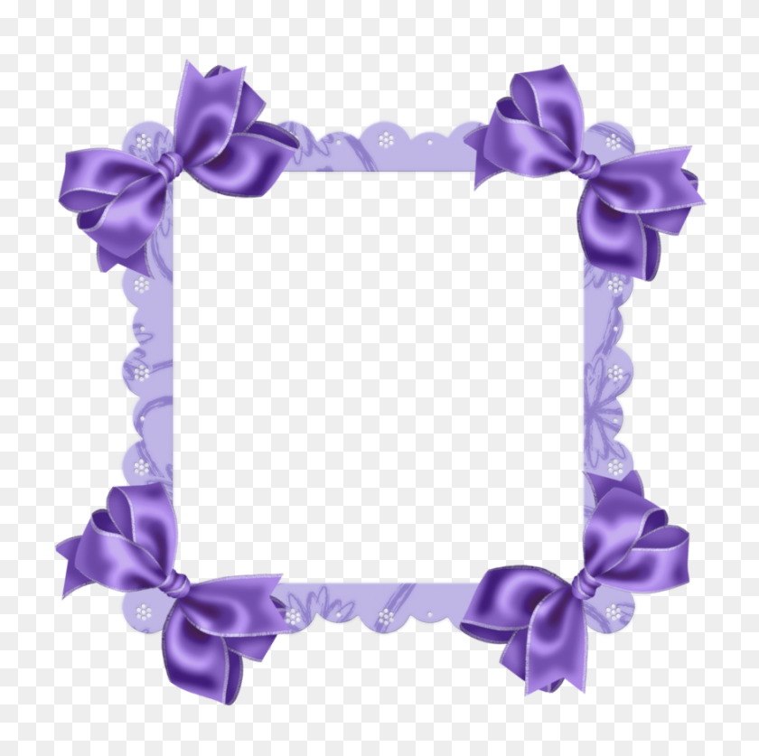 Lace Purple Flower Border Purple Transparent Frame With Bow