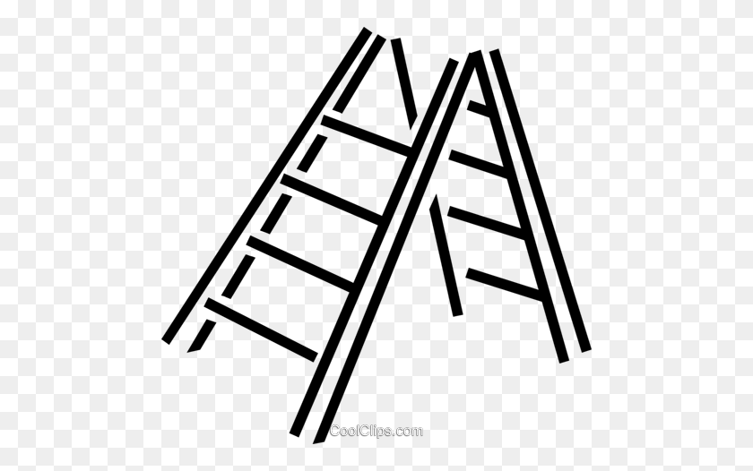 480x466 Ladder Royalty Free Vector Clip Art Illustration - Ladder Clipart Black And White