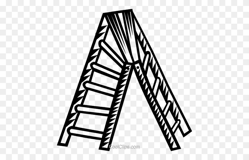 456x480 Ladder Royalty Free Vector Clip Art Illustration - Ladder Clipart Black And White