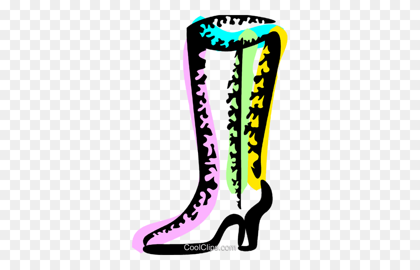 Ladies Boots Royalty Free Vector Clip Art Illustration - Rain Boots Clipart