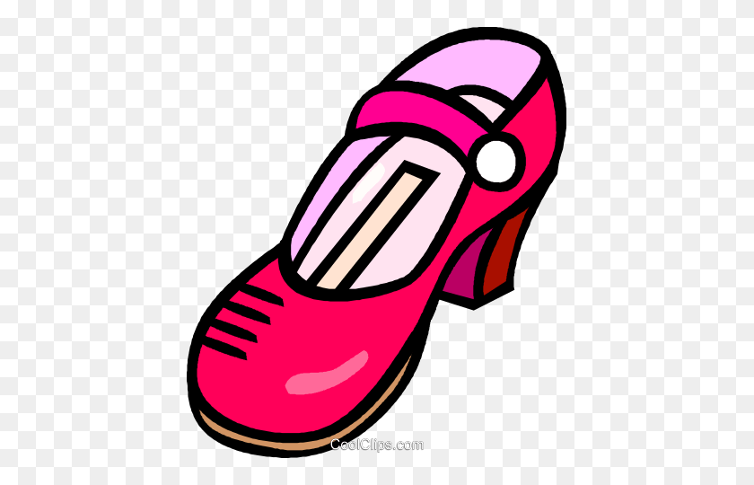 423x480 Ladies Dress Shoe Royalty Free Vector Clip Art Illustration - Pink Dress Clipart