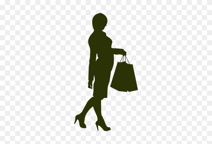 512x512 Ladies Shopping Silhouette - People Shopping PNG